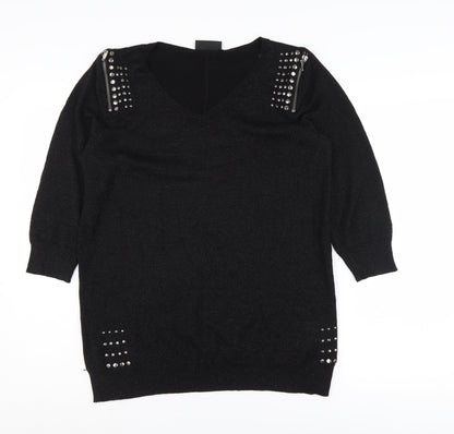 Womens UK Size M Wallis Black Pullover Jumper