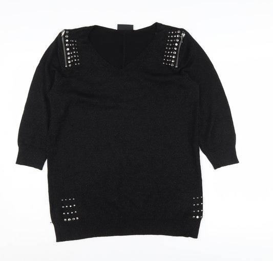 Womens UK Size M Wallis Black Pullover Jumper