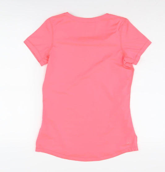 Nike Women's Pink Athletic V-Neck T-Shirt Size L