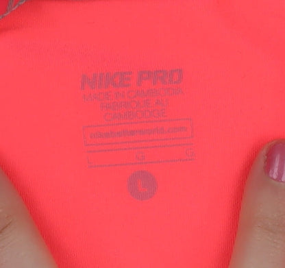 Nike Women's Pink Athletic V-Neck T-Shirt Size L