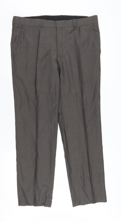 Mens UK Size 52 Calvin Klein Regular Fit Dress Pants Grey Trousers