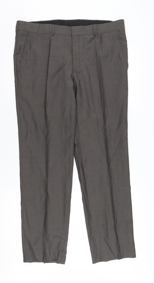 Mens UK Size 52 Calvin Klein Regular Fit Dress Pants Grey Trousers