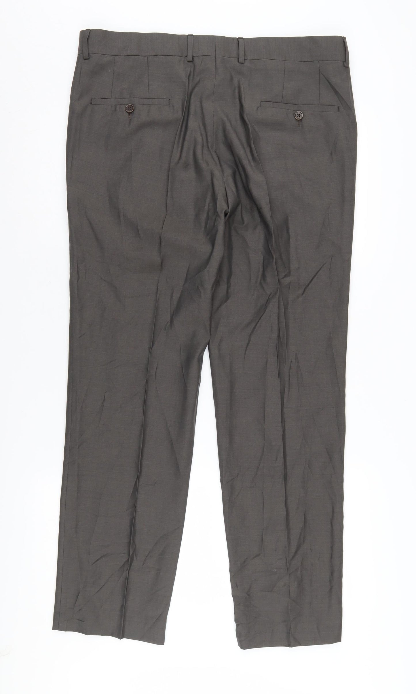 Mens UK Size 52 Calvin Klein Regular Fit Dress Pants Grey Trousers