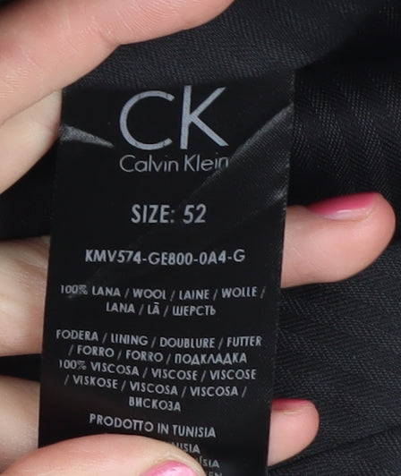 Mens UK Size 52 Calvin Klein Regular Fit Dress Pants Grey Trousers