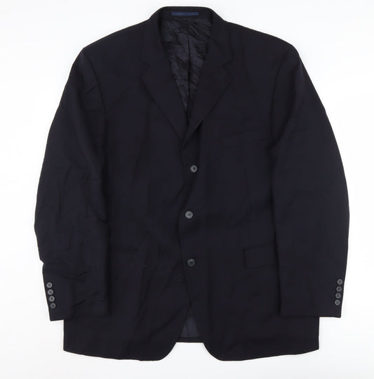 Mens UK Size 46 Pierre Cardin Regular Black Suit Jacket