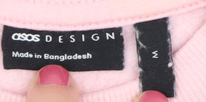 Womens UK Size M ASOS Design Pink Pullover Sweatshirt