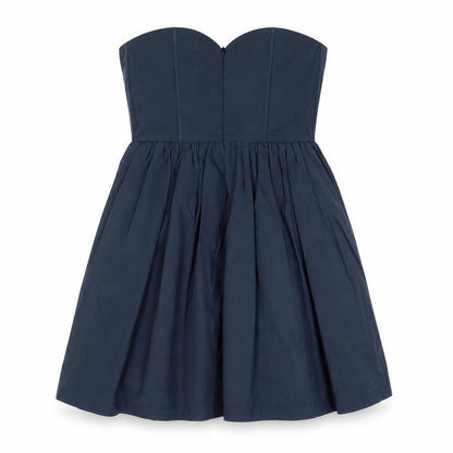 Jack Wills Women's Blue A-Line Strapless Dress Size 10