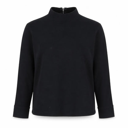 Country Casuals Women's Black XL Mock Neck Pullover with Buttons