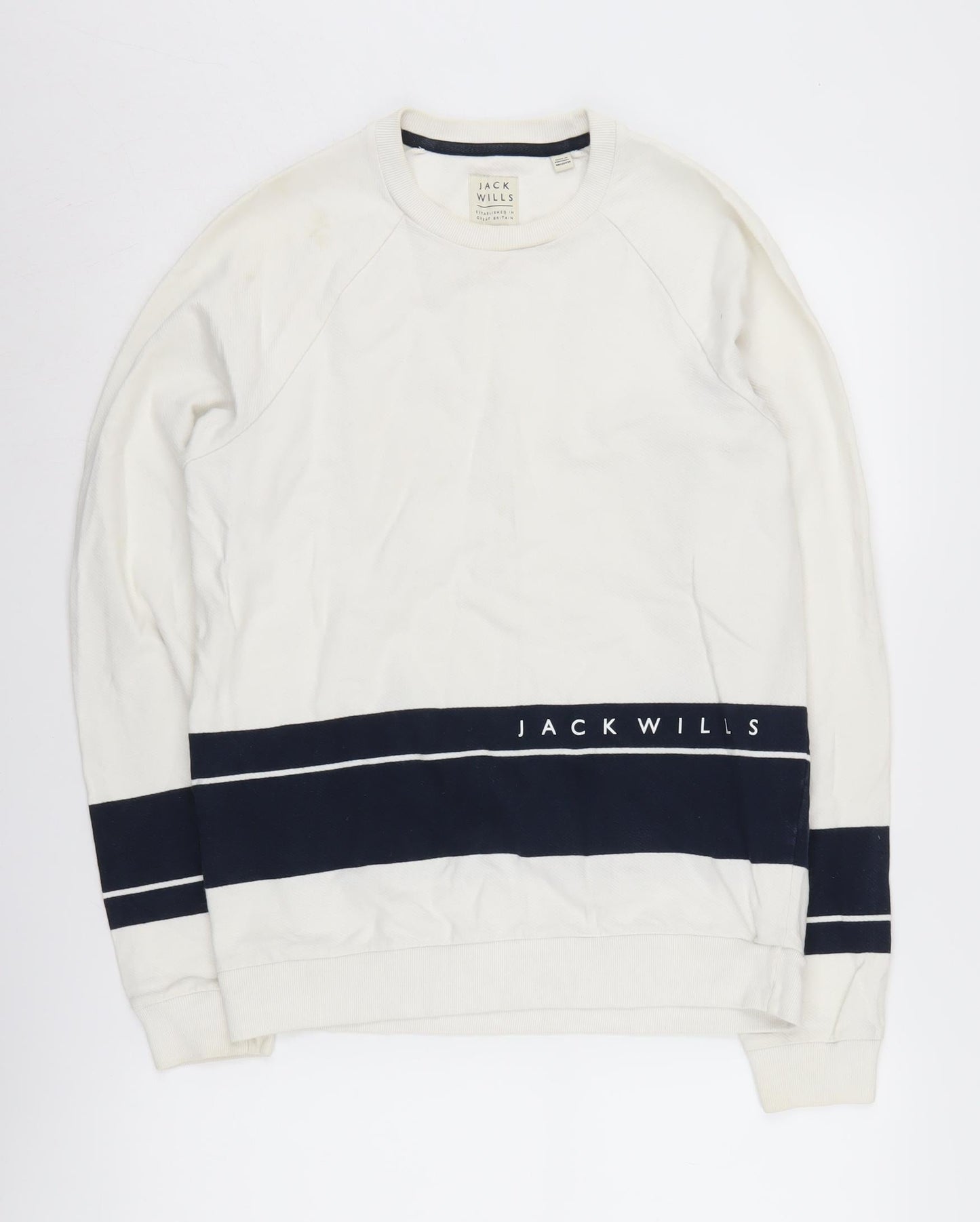 Mens UK Size XS Jack Wills White Pullover Sweatshirt