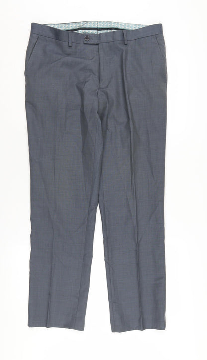 Ted Baker Men's Grey Dress Pants, Size 34S, Slim Fit