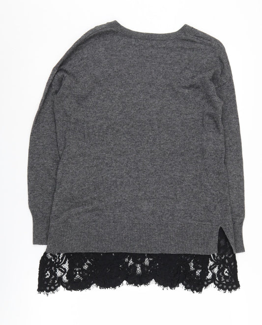 Womens UK Size 8 Topshop Grey Pullover Jumper