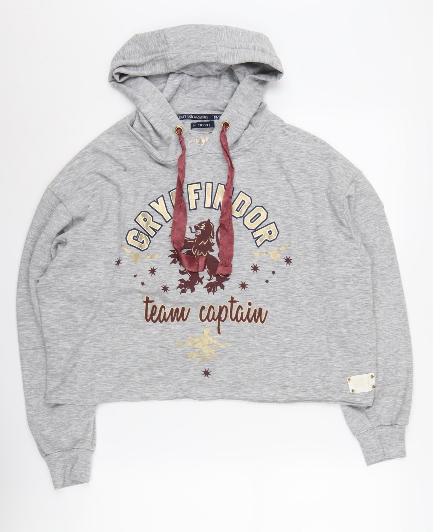 Womens UK Size L Harry Potter Grey Pullover Hoodie