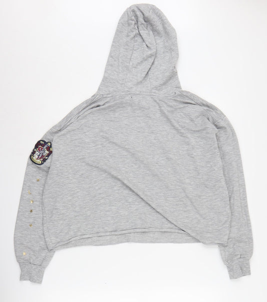 Womens UK Size L Harry Potter Grey Pullover Hoodie