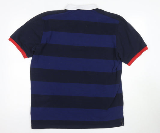 UEFA Euro 2020 Men's Blue Striped Polo Shirt 2XL