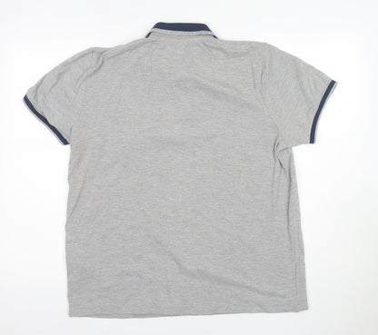 Sergio Tacchini Men's Grey Polo Shirt, M, Short Sleeve