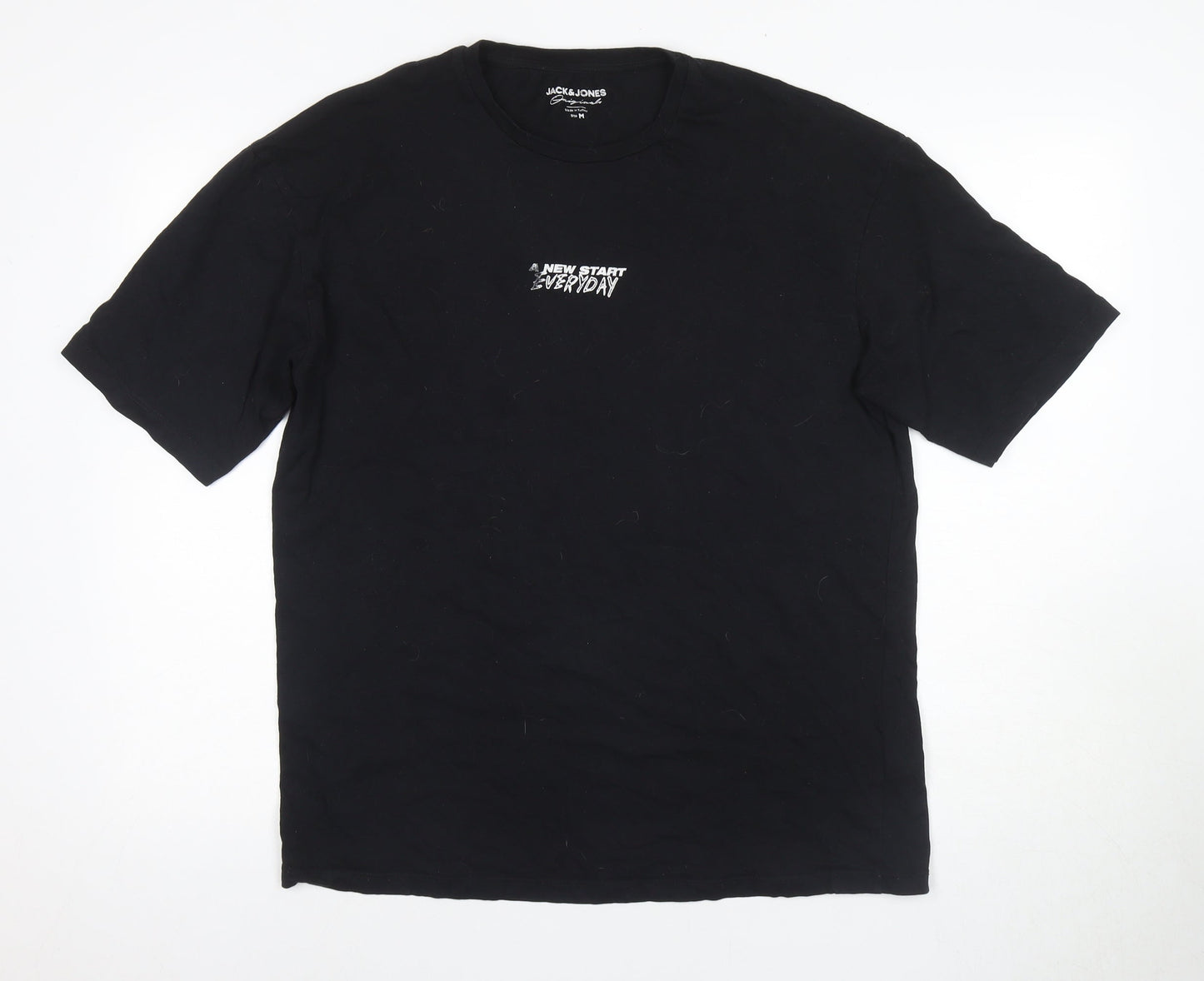 Mens UK Size M JACK & JONES Black  T-Shirt
