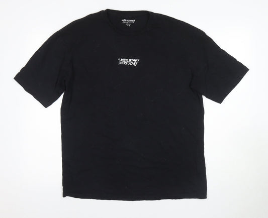 Mens UK Size M JACK & JONES Black  T-Shirt