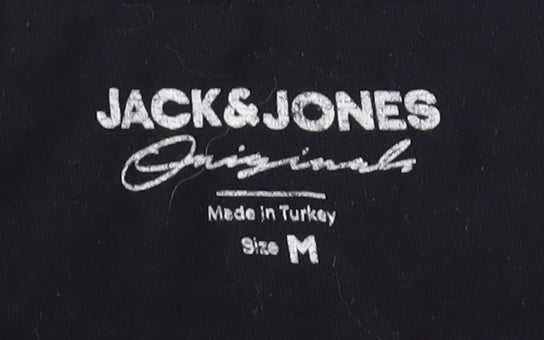 Mens UK Size M JACK & JONES Black  T-Shirt