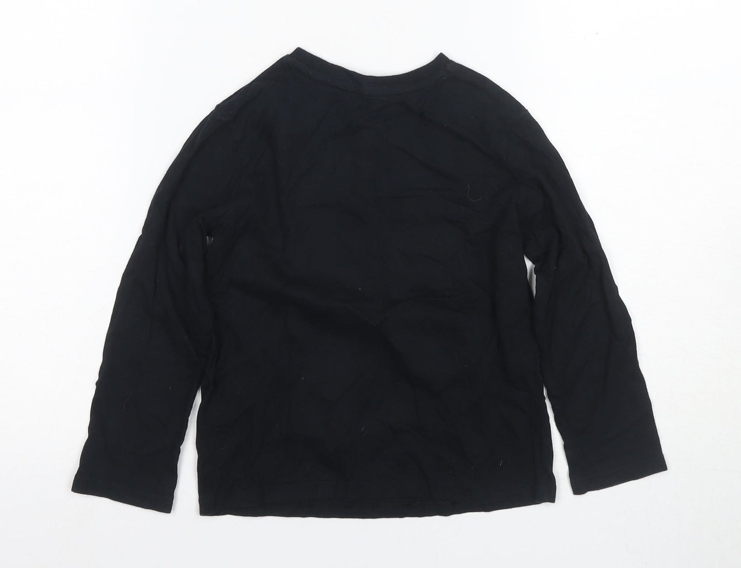 George Boys Black Marvel Long Sleeve T-Shirt, Size 5-6 Years