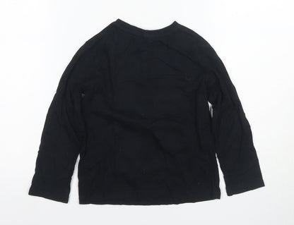 George Boys Black Marvel Long Sleeve T-Shirt, Size 5-6 Years