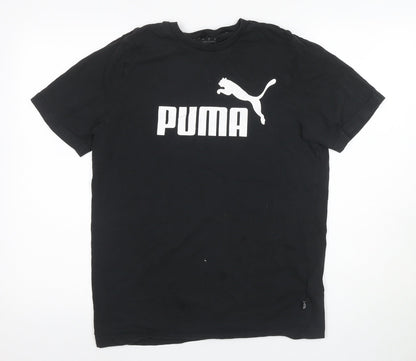 Puma Men's Black M Logo Sports T-Shirt