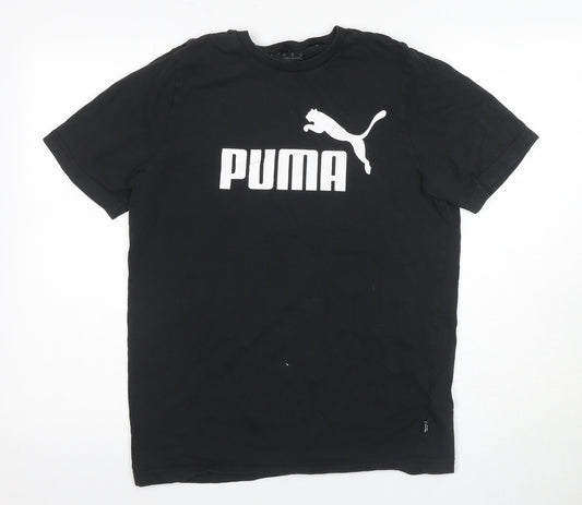 Puma Men's Black M Logo Sports T-Shirt