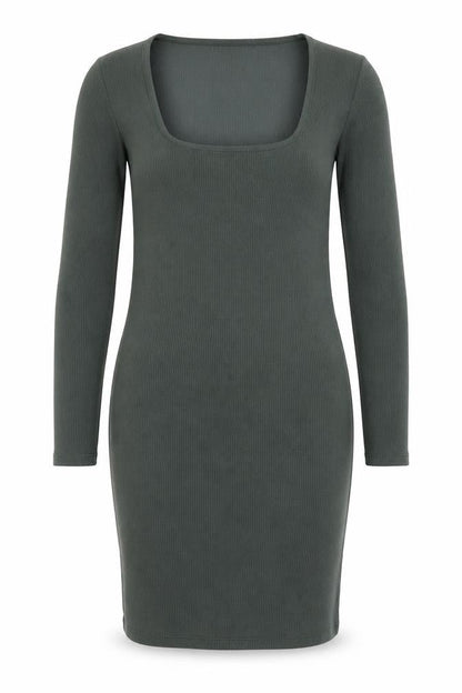 Zara Women's Green Bodycon Dress - Size L