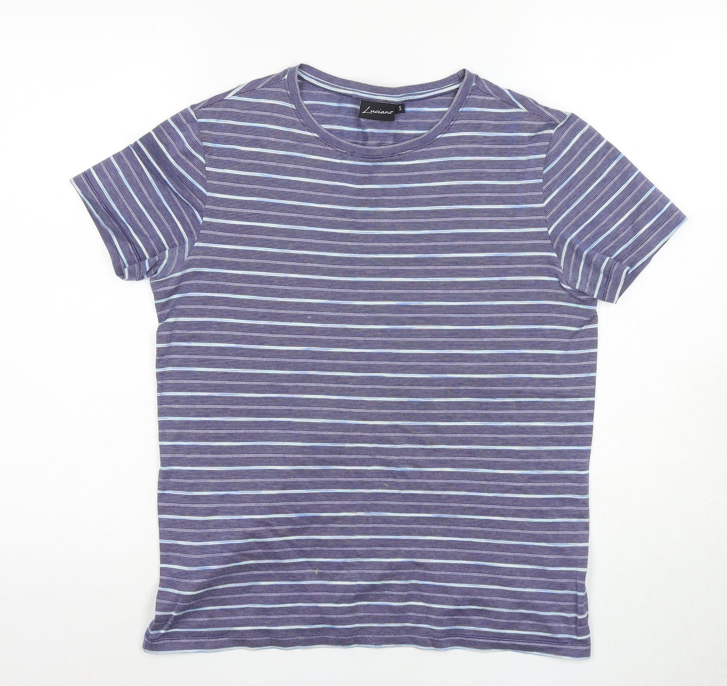 Luciano Women's Blue Striped T-Shirt Size S