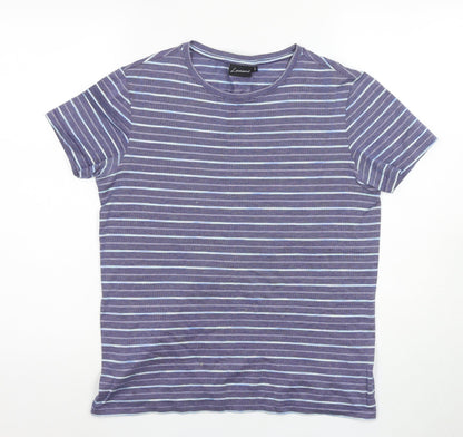 Luciano Women's Blue Striped T-Shirt Size S