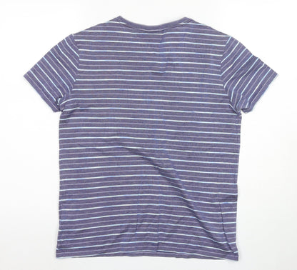 Luciano Women's Blue Striped T-Shirt Size S