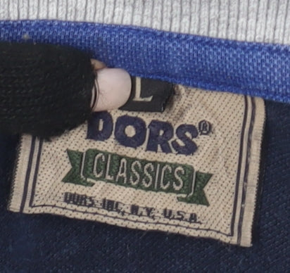 Dors Men's Blue Striped Polo Shirt - Size S, Casual Wear