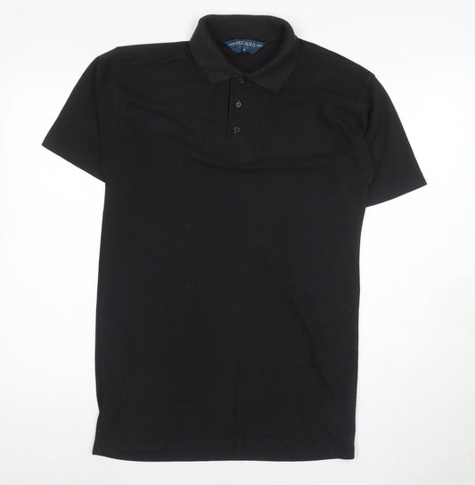 Pegasus Men's Black Polo Shirt M Solid Casual