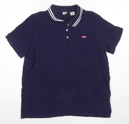 Levi's Men's Blue Polo Shirt Medium Short Sleeve