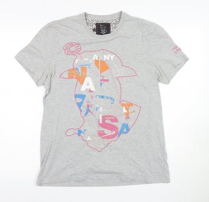 Nanny State Grey Graphic T-Shirt Medium Unisex Casual