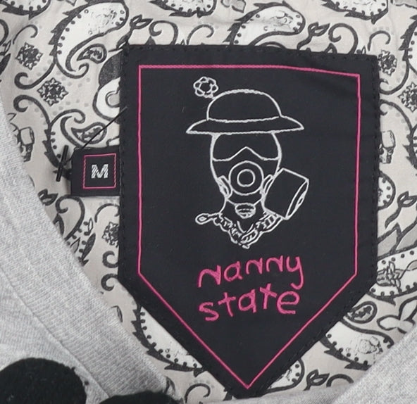 Nanny State Grey Graphic T-Shirt Medium Unisex Casual