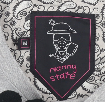 Nanny State Grey Graphic T-Shirt Medium Unisex Casual