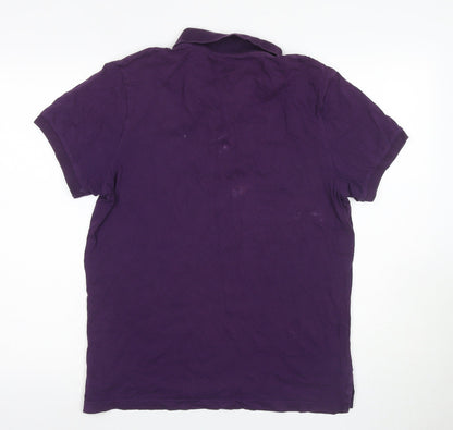 Nike Men's Purple Short Sleeve Polo Shirt - Size M