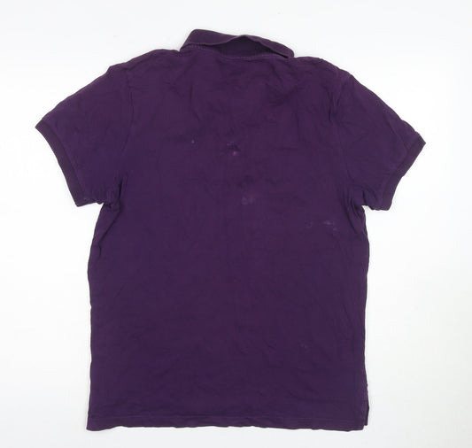 Nike Men's Purple Short Sleeve Polo Shirt - Size M