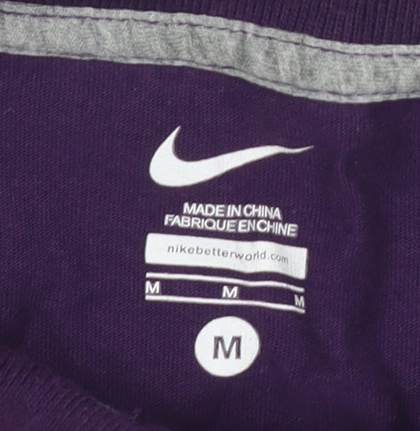 Nike Men's Purple Short Sleeve Polo Shirt - Size M