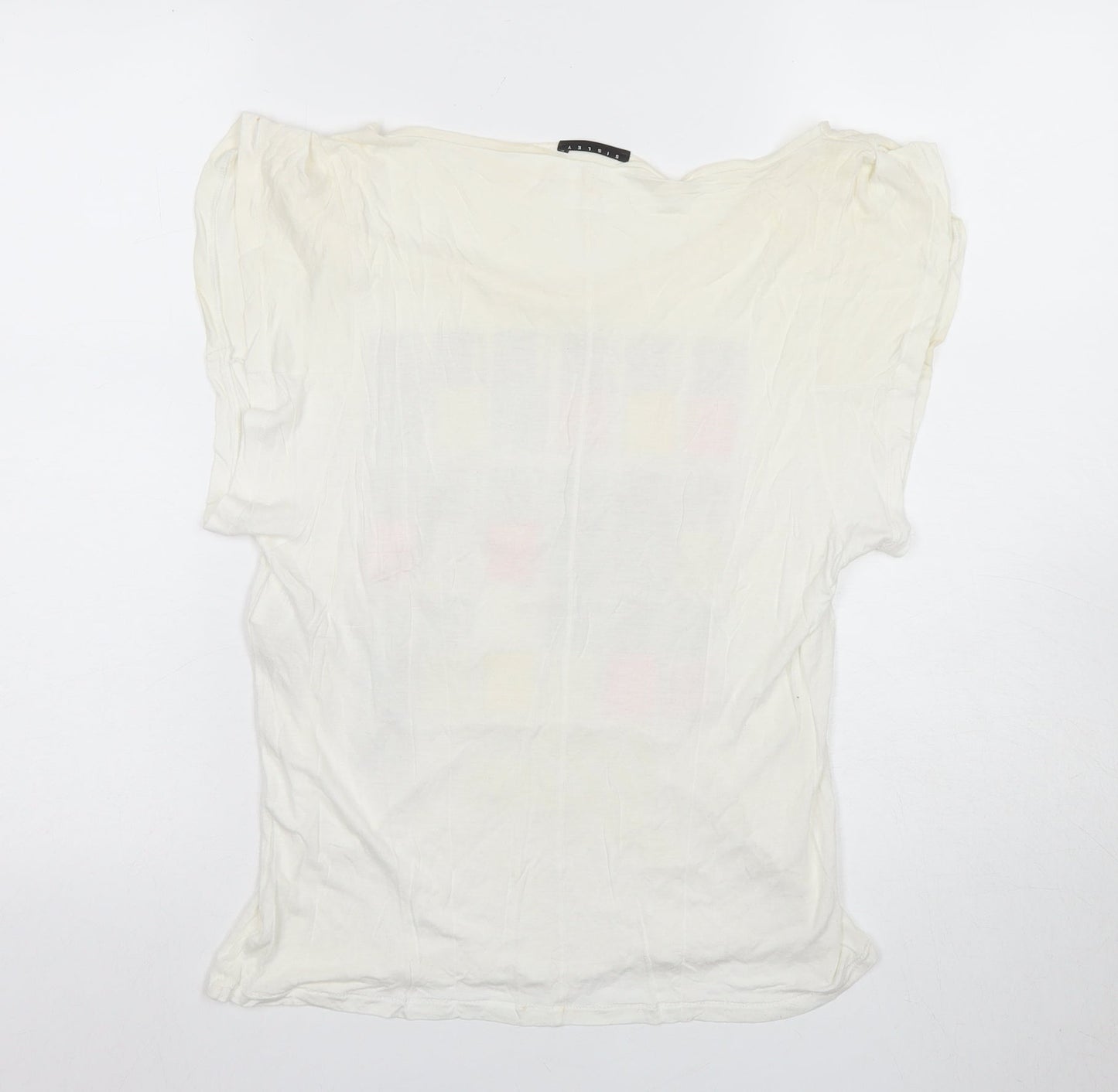 Womens UK Size M Sisley Ivory Basic T-Shirt