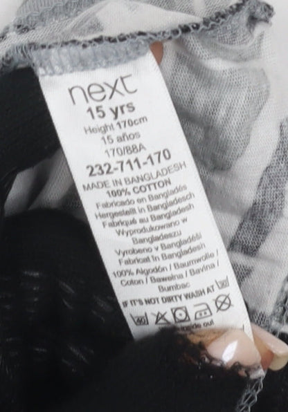 Next Teens Black Grey Camouflage Striped T-Shirt 15 yrs