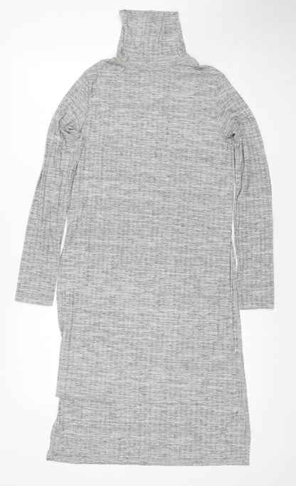 Bershka Women's Grey Sheath Midi Dress Size 12