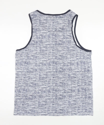 Lee Cooper Men's Blue Graphic Print Sleeveless T-Shirt L