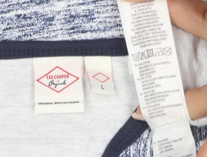 Lee Cooper Men's Blue Graphic Print Sleeveless T-Shirt L