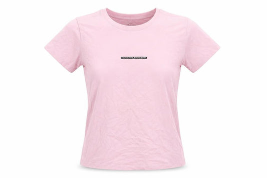 Front view of Asics Women's Pink Crew Neck T-Shirt -, size S