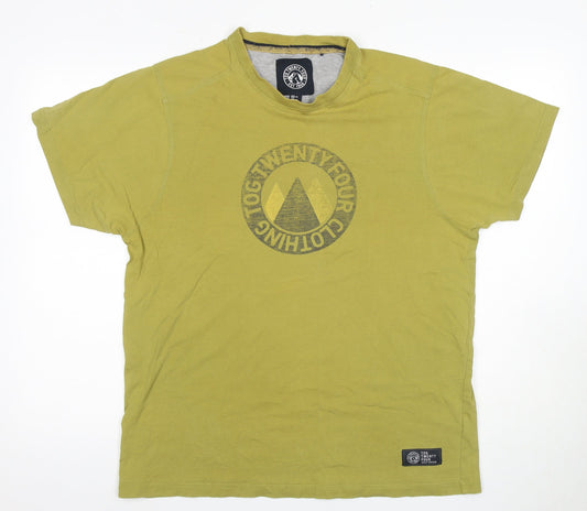 Tog Twenty Four Men's Green XL Logo T-Shirt, Regular Fit