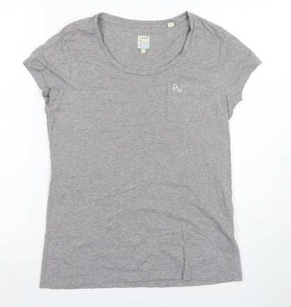Womens UK Size 2 Jack Wills Grey Basic T-Shirt