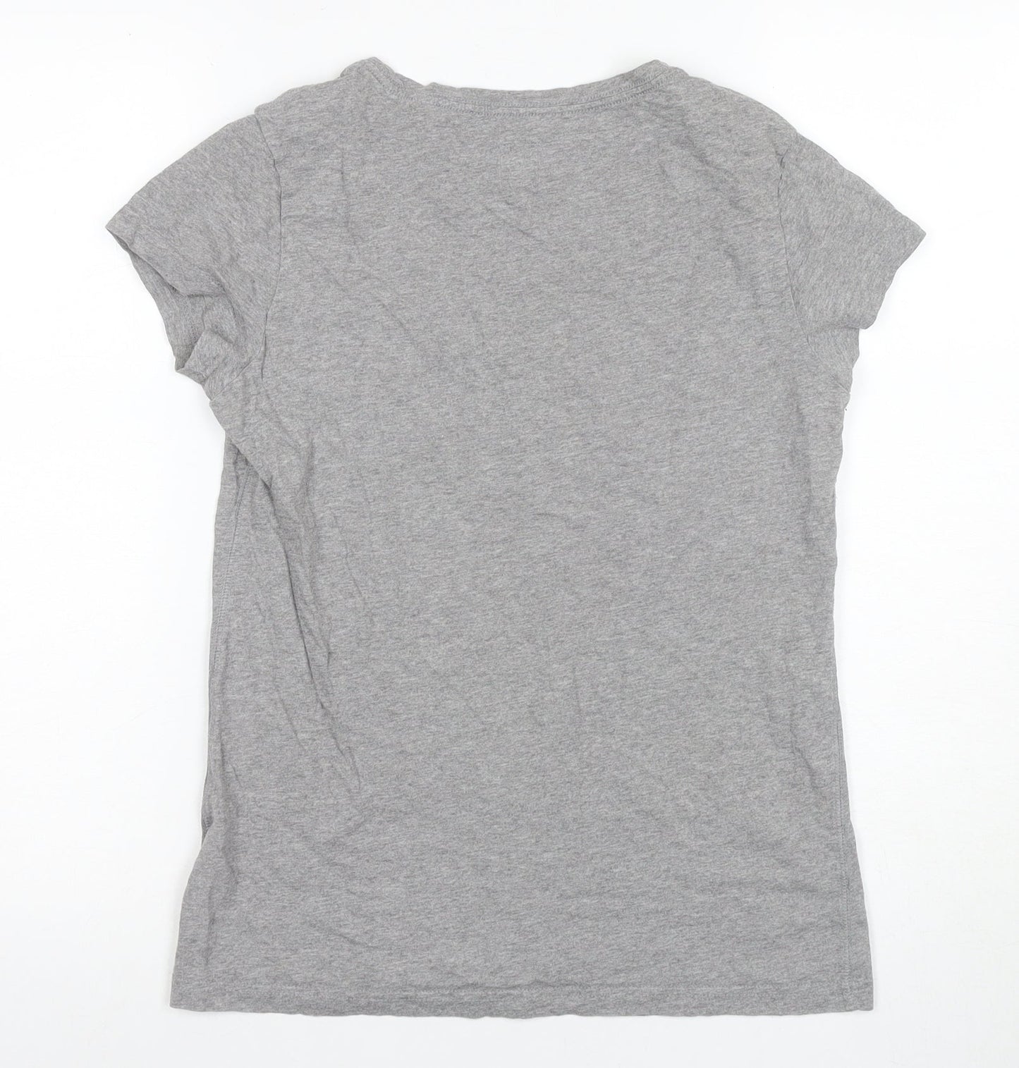 Womens UK Size 2 Jack Wills Grey Basic T-Shirt