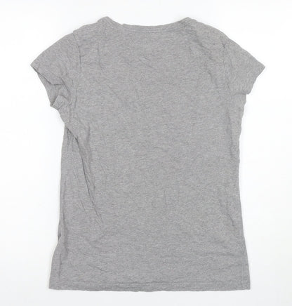 Womens UK Size 2 Jack Wills Grey Basic T-Shirt