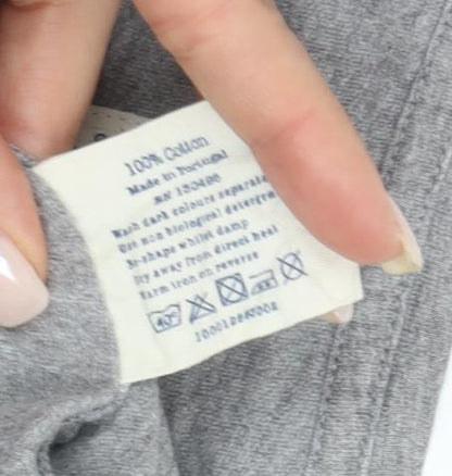 Womens UK Size 2 Jack Wills Grey Basic T-Shirt